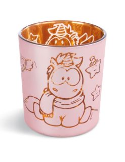 Поставка за свещ Златен Еднорог, оранжева